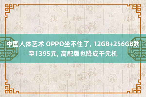 中国人体艺术 OPPO坐不住了， 12GB+256GB跌至1395元， 高配版也降成千元机