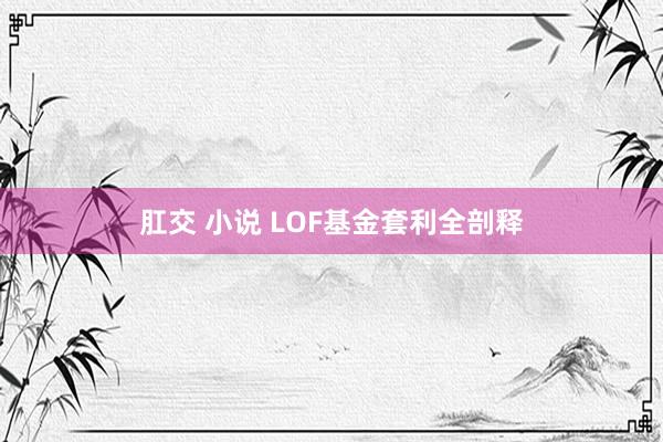 肛交 小说 LOF基金套利全剖释